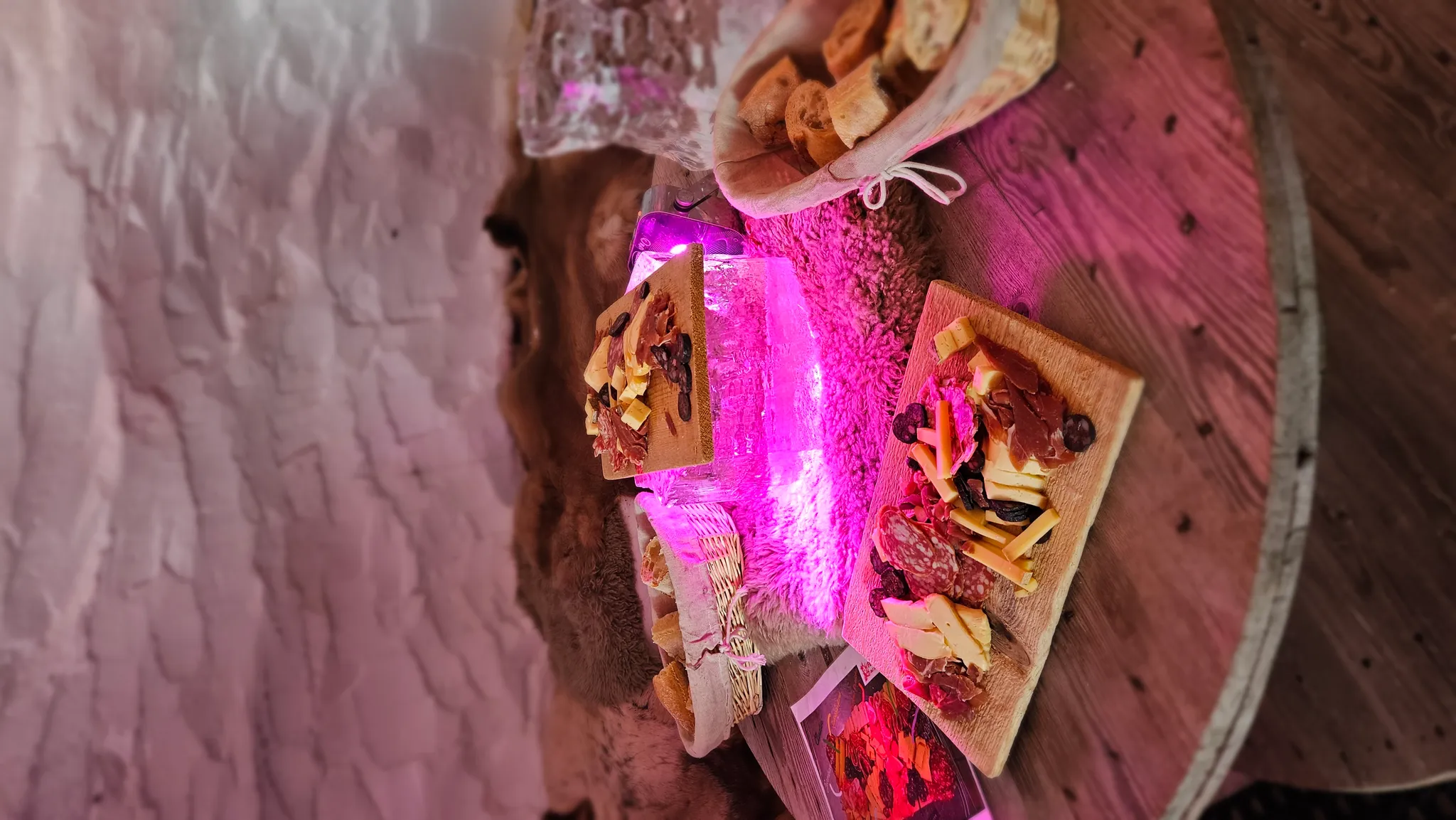 The igloo by night, part of a themed event stop.